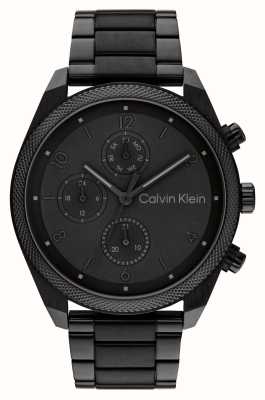 Calvin Klein Ударный мужской (44 мм) черный циферблат / черный браслет из нержавеющей стали 25200359