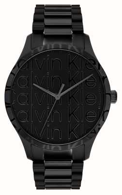 Calvin Klein Культовый (42 мм) черный циферблат с логотипом / черный браслет из нержавеющей стали 25200344