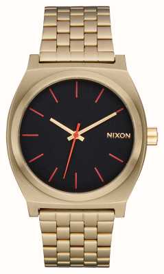 Nixon Счетчик времени (37 мм) черный циферблат / золотой браслет из нержавеющей стали A045-5164-00