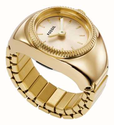Fossil Часы-кольцо (15 мм), золотой циферблат/расширяющийся ремешок из нержавеющей стали золотистого цвета ES5246