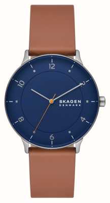 Skagen Riis (40 мм) синий циферблат / коричневый кожаный ремешок SKW6885