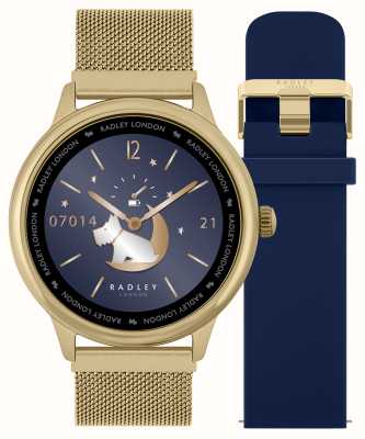 Radley Смарт-часы для вызова серии 19 (42 мм) со сменной золотой сеткой и синим силиконовым ремешком RYS19-4014-SET