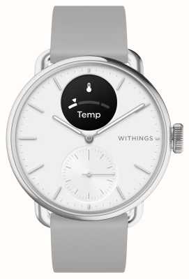 Withings Scanwatch 2 — гибридные умные часы с электрокардиограммой (38 мм) белый гибридный циферблат/серый силикон HWA10-MODEL 2-ALL-INT