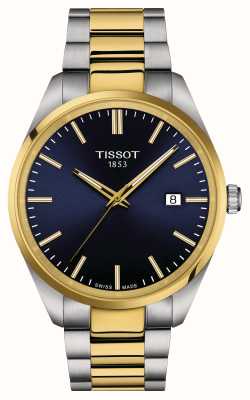 Tissot Мужской pr 100 (40 мм) синий циферблат/двухцветный браслет из нержавеющей стали T1504102204100