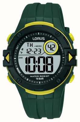 Lorus Цифровое многофункциональное цифровое циферблат длиной 100 м (40 мм)/темно-зеленый силикон R2327PX9