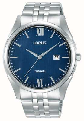 Lorus Классический темно-синий циферблат с датой (42 мм) / нержавеющая сталь RH985PX9