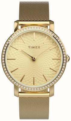 Timex Женский (34 мм) золотой циферблат/браслет из золотистой стальной сетки TW2V52200