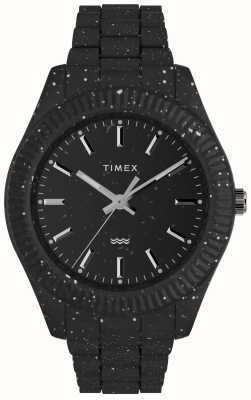 Timex Мужской вариант Heritage Ocean (42 мм), черный циферблат/черный ремешок из материала #tide Ocean TW2V77000