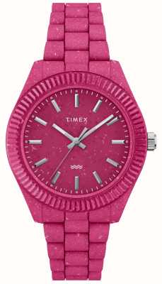 Timex Женская модель Heritage Ocean (37 мм), розовый циферблат/розовый ремешок из материала #tide Ocean TW2V77200