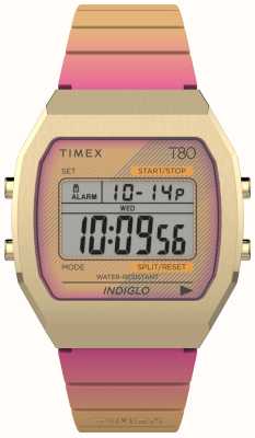 Timex 80 (36 мм) цифровой циферблат/розовый полимерный ремешок TW2V74400