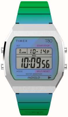 Timex 80 (36 мм) цифровой циферблат/зеленый полимерный ремешок TW2V74500
