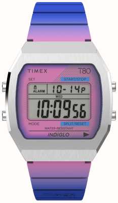 Timex 80 (36 мм) цифровой циферблат/фиолетовый полимерный ремешок TW2V74600
