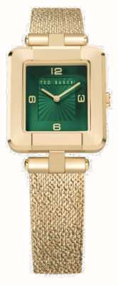 Ted Baker Женские часы mayse (24 мм) с зеленым циферблатом и золотистым браслетом из нержавеющей стали BKPMSF306