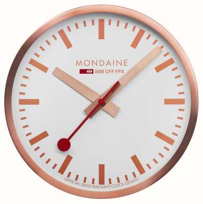 Mondaine Настенные часы Sbb (25 см) белый циферблат/корпус из алюминия медного цвета A990.CLOCK.18SBK