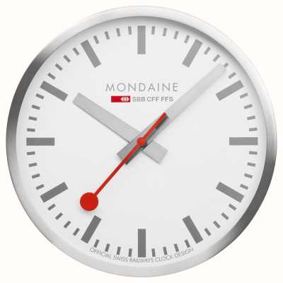 Mondaine Настенные часы Sbb (40 см) белый циферблат/корпус из серебристого алюминия A995.CLOCK.17SBV