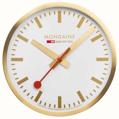 Mondaine Настенные часы Sbb (40 см) белый циферблат/корпус из золотистого алюминия A995.CLOCK.17SBG