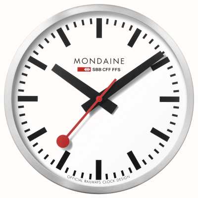 Mondaine Настенные часы Sbb (40 см) белый циферблат/корпус из серебристого алюминия A995.CLOCK.16SBB