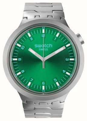 Swatch Большой смелый ироничный лесной циферблат (47 мм), темно-зеленый циферблат / нержавеющая сталь SB07S101G