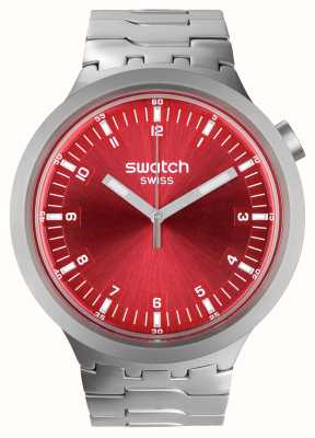 Swatch Большой насыщенный бордовый циферблат с ироничным алым отливом (47 мм) / нержавеющая сталь SB07S104G