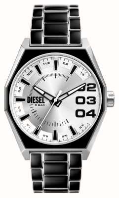 Diesel Мужской скребок (43 мм), серебряный циферблат/черно-серебряный браслет из нержавеющей стали DZ2195