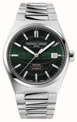 Frederique Constant Мужские автоматические часы Highlife Cosc (39 мм) с зеленым циферблатом и браслетом из нержавеющей стали FC-303G3NH6B