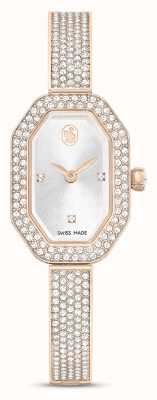 Swarovski Женский браслет dextera (20 мм) с серебряным циферблатом и кристаллами из нержавеющей стали цвета розового золота 5672987