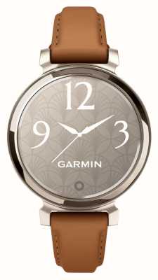 Garmin Умные часы Lily 2 Classic Edition для фитнеса и образа жизни (35,4 мм), кремово-золотые, с коричневым кожаным ремешком 010-02839-02
