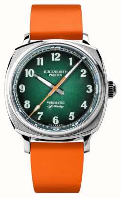 Duckworth Prestex Verimatic (39 мм) зеленый дымчатый циферблат/оранжевый каучук D891-04-OR