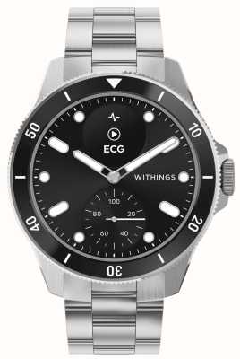Withings Scanwatch nova — клинически проверенные гибридные умные часы (42 мм), черный гибридный циферблат / нержавеющая сталь HWA10-MODEL 9-ALL-INT