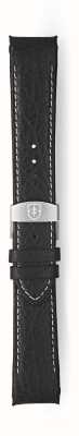 Elliot Brown Раскладной ремешок из шагреневой черной кожи с белой строчкой, только ремешок шириной 22 мм. STR-L17