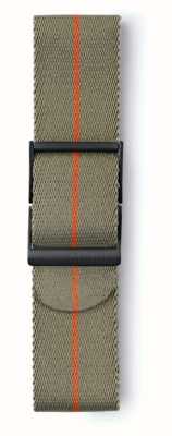 Elliot Brown Мужская серо-зеленая тесьма шириной 22 мм с оранжевой полосой, только ремень стандартной длины. STR-N09