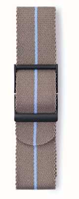 Elliot Brown Мужская лямка шириной 22 мм коричневого цвета с синей полоской, только ремень стандартной длины. STR-N11