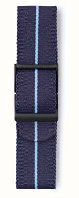 Elliot Brown Темно-синяя тесьма шириной 22 мм с синей полосой, только ремень стандартной длины. STR-N12
