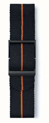 Elliot Brown Черная тесьма с оранжевой полосой, стандартная длина, только ремень 22 мм. STR-N17