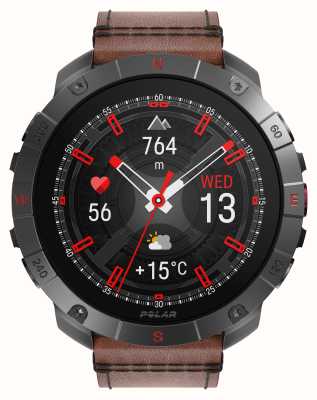 Polar Умные спортивные спортивные часы Grit x2 pro titan premium с GPS (m-l) коричневый кожаный ремешок + черный силиконовый ремешок 900110288