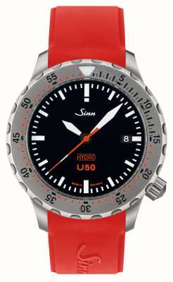 Sinn U50 Hydro 5000m (41 мм) черный циферблат/красный силиконовый ремешок 1051.010 RED SILICONE