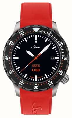 Sinn U50 Hydro SDR 5000m (41 мм) черный циферблат/красный силиконовый ремешок 1051.040 RED SILICONE