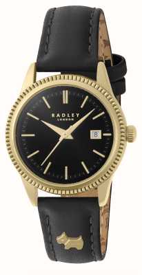 Radley Женские часы Lewis Lane (38,7 мм) с черным циферблатом и черным кожаным ремешком RY21732