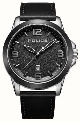 Police Кварцевый циферблат Cliff (47 мм), черный циферблат, черный кожаный ремешок PEWJB2194540
