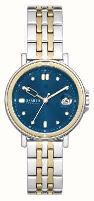 Skagen Женские часы Signatur Sport Lille (34 мм) с синим циферблатом и двухцветным браслетом из нержавеющей стали SKW3137