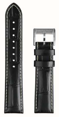 Hamilton Straps Только черный кожаный ремешок цвета хаки 'murph' диаметром 20 мм. H690.000.143