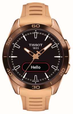 Tissot T-Touch Черный гибридный циферблат Connect Sport (43,75 мм)/силиконовый ремешок персикового цвета T1534204705105