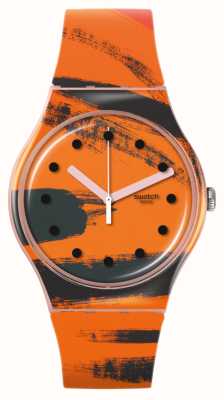 Swatch X tate — оранжевый и красный barns-graham’s на розовом — образец искусства SUOZ362C