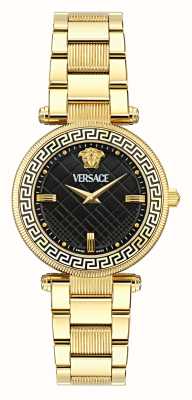 Versace Черный циферблат Reve (35 мм)/браслет из нержавеющей стали золотистого цвета VE8B00624