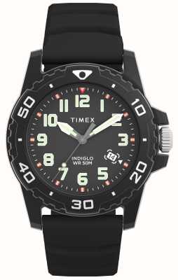 Timex Черный циферблат в стиле дайвер (42 мм)/черный силиконовый ремешок TW5M61200