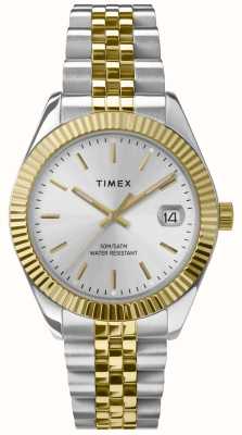 Timex Серебряный циферблат Legacy (34 мм)/двухцветный браслет из нержавеющей стали TW2W49700