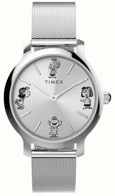 Timex Transcend арахисовый эскиз (31 мм), серебряный циферблат/сетчатый браслет из нержавеющей стали TW2W46000
