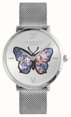 Olivia Burton Серебряный циферблат с бабочкой Signature Butterfly (35 мм)/сетчатый браслет из нержавеющей стали 24000146