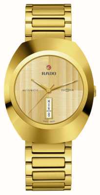 RADO Оригинальный золотой циферблат Diastar (38 мм)/браслет из нержавеющей стали золотистого цвета R12161253