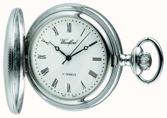 Woodford Механические карманные часы Half Hunter с белым циферблатом и хромом 1055